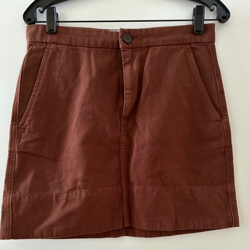 Everlane Rust Brown Cotton Mini Skirt
